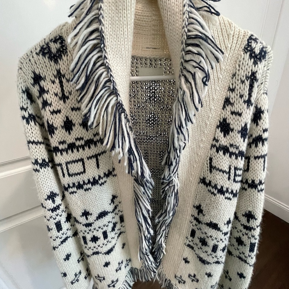 MOTHER XS fringe cardigan with belt